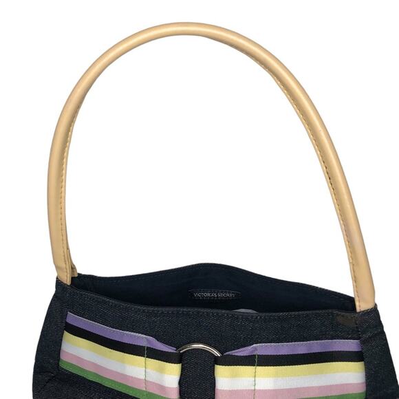Victoria’s Secret Vintage Y2K Denim Mini Handbag Rainbow Stripe Retro - Picture 5 of 12